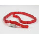 Bead, Glass, Cube, 6mm transparent red, string