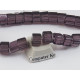 Bead, Glass, Cube, 6mm transparent amethyst, string