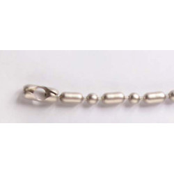 Ball & Bar chain Bracelet, 6.4mm, shiny nickel
