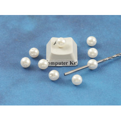 Acrylic beads, Imitation Pearl, 6mm, per 10 gram bag