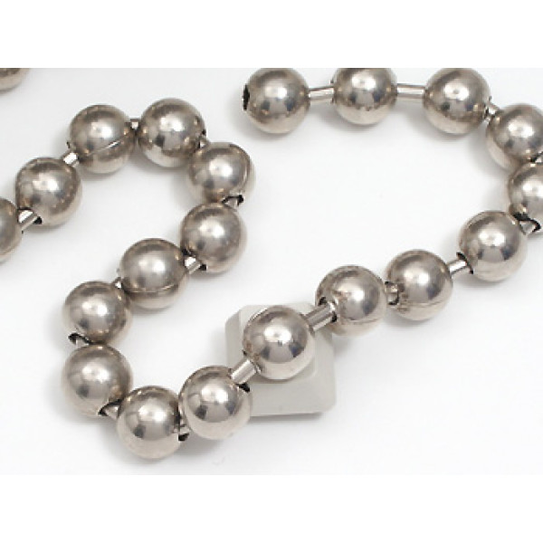 Ball chain, 12.3mm, shiny nickel, 20 inch