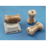 Porcelain Bead, Bone, 18mm, bag of 20