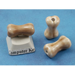 Porcelain Bead, Bone, 18mm, bag of 20