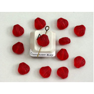 Glass, Shell 8mm ruby matte, per 10