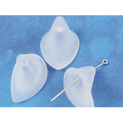 Calla Lily bead, frosted white acrylic, bag of 20