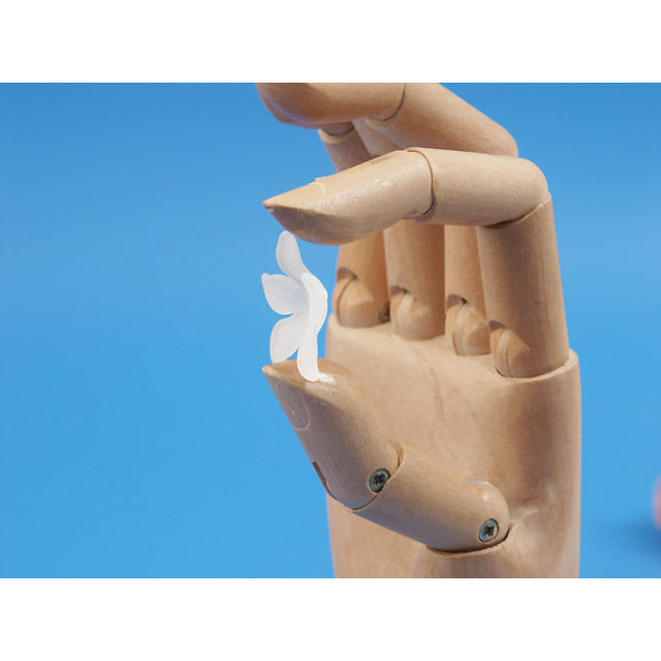 Hibiscus Flower Bead, frosted white acrylic, 28mm, bag 20g