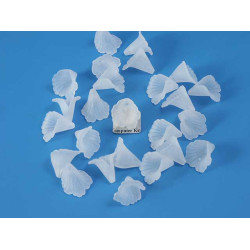 Calla Lily bead, frosted acrylic, white, 18mm, bag 20 grams