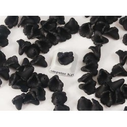 Calla Lily bead, frosted acrylic, black, 13mm, bag 20 grams