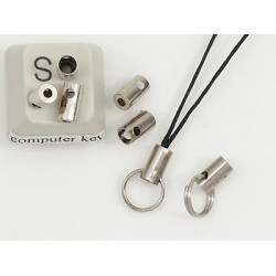 Lariat Cap / Cord End - Nickel, small, each