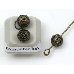BULK PACK Metal Bead, Filigree, 6mm Round, antique bronze plate, bag of 500