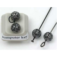 Metal Bead, Filigree, 6mm Round, gunmetal black plate, bag of 20