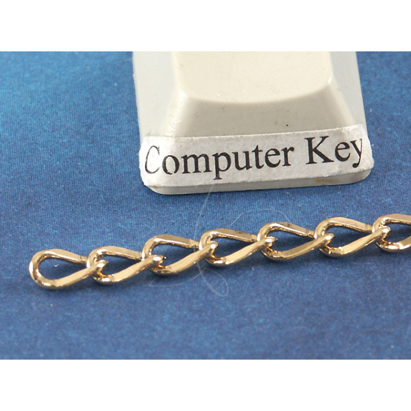 Extender chain, flattened curb, 4.5cm 18ct gold plate, each