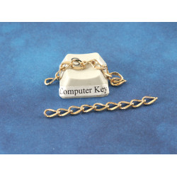 Extender chain, flattened curb, 4.5cm 18ct gold plate, each