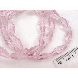 Glass bicone 6x12mm Rose, 16 inch string
