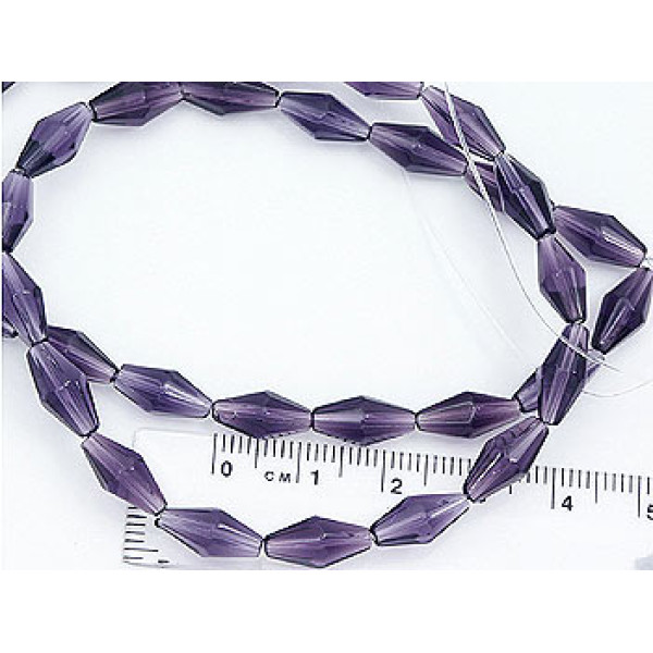 Cut Glass bicone 6x12mm Tanzanite, 24