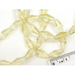 Glass bicone 6x12mm Jonquil, 16 inch string