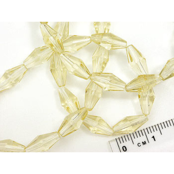 Glass bicone 6x12mm Jonquil, 16 inch string