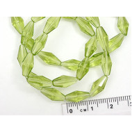 Glass bicone 6x12mm Olivine, 16 inch string