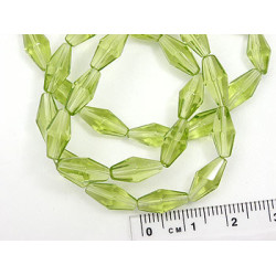 Glass bicone 6x12mm Olivine, 16 inch string