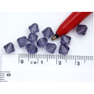 Bead, Glass, Bicone, 6mm, tanzanite, bag of 100