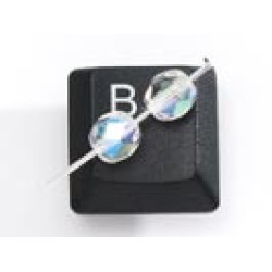 Fire-polish Czech glass bead, 6mm, aurora borealis, bag of 25