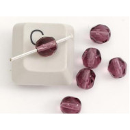 Fire-polish Czech glass bead, 6mm, amethyst, bag of 20