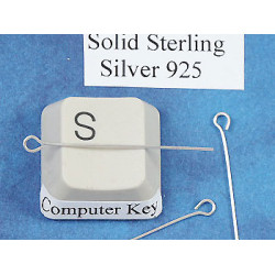 NEW: Sterling silver Eye Pin, 25mm, 0.6mm dia, each