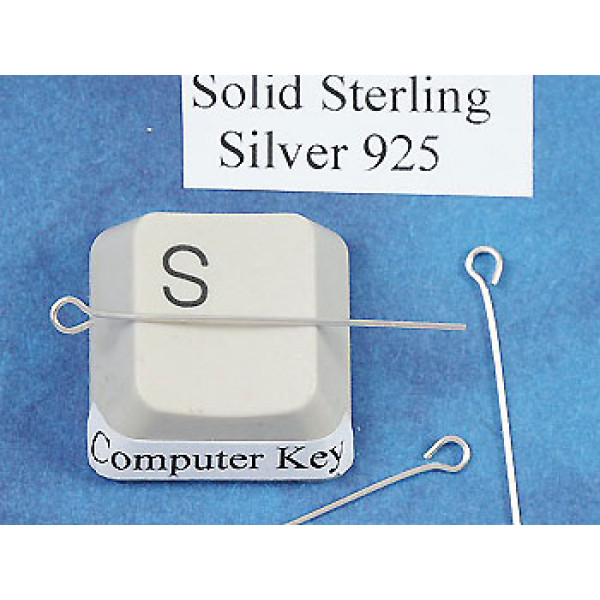 Sterling silver Eye Pin, 30mm, 0.6mm dia, each
