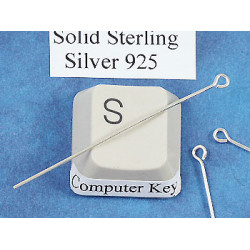 Sterling silver Eye Pin, 40mm, 0.6mm dia, each