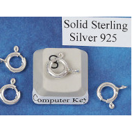 Bolt Ring / Spring Ring Clasp, Sterling silver, 6mm