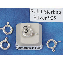 Bolt Ring / Spring Ring Clasp, Sterling silver, 6mm
