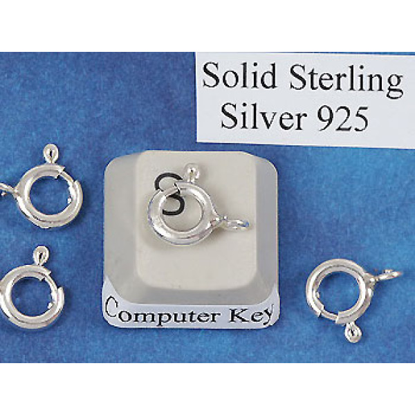Bolt Ring / Spring Ring Clasp, Sterling silver, 6mm