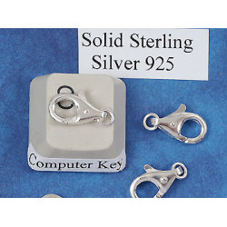 11mm Lobster / Parrot clasp, Sterling silver