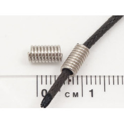 Coil Bead - 2.4mm hole nickel plated, each