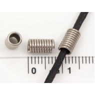 Coil Bead - 3mm hole nickel plated, bag of 20