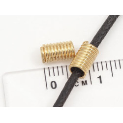 Coil Bead - 3mm hole gold plated, bag of 20