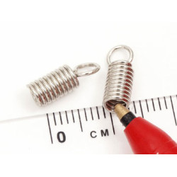 Thonging Coil End - 3mm, nickel plate, each