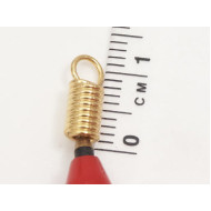 Thonging Coil End - 3mm, gold plate, each