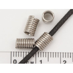 Coil Bead - 3.5mm hole nickel plated, bag of 20