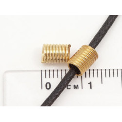 Coil Bead - 3.5mm hole gold plated, bag of 20
