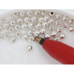 Filler Bead 2.5mm silver plated, seamless, per 100