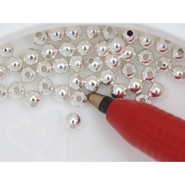 Filler Bead 2.5mm silver plated, seamless, per 100