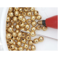Filler Bead 2.5mm gilt, seamless, per 100