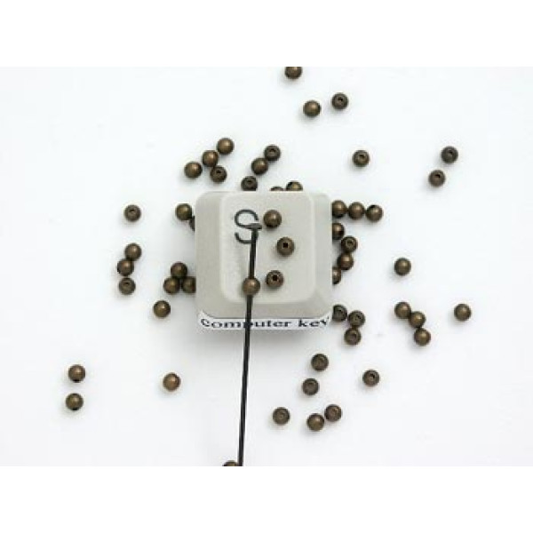 Filler Bead 2.4mm antique brass, seamless, per 100