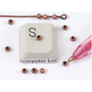 Filler Bead 2.5mm antiqued copper, seamless, per 100