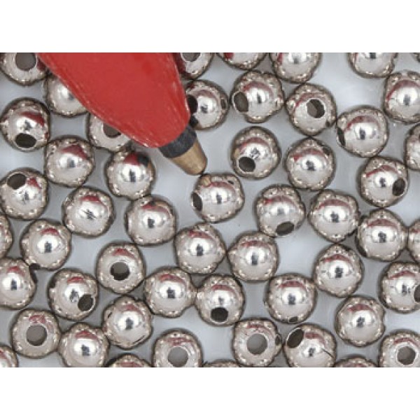 Filler Bead 3mm nickel plate, seamless, per 100