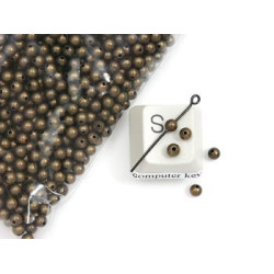 Filler Bead 3mm antique brass plate, per100