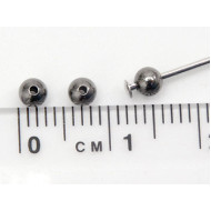 Filler Bead 3mm gunmetal black nickel plate, per 100