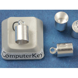 Cord End, 5.5mm hole, NF silver plate, each
