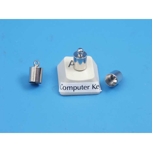 Cord End, 5.5mm hole, NF platinum colour, each